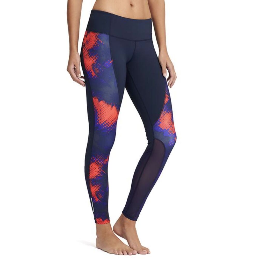 Athleta Electro Ankle Tight Leggings Navy Mesh Panels Women's Large Athleisure
